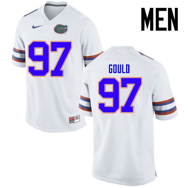 NCAA Florida Gators Jon Gould Men's #97 Nike White Stitched Authentic College Football Jersey HSA5864WW